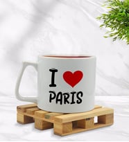 BK Gift I Love Paris Tasarımlı Middle Beyaz Kupa Bardak