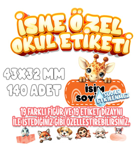 Okul Etiketi Kalem Defter Etiketi İsme Özel Etiket SET14
