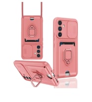 Durukar® Samsung Galaxy A14 4G Kılıf Zuma Kartvizitli Yüzüklü Silikon - Pembe