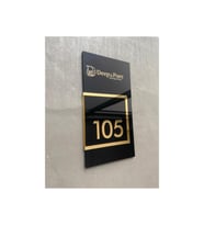 10 Adet Glossy Black Serisi Logolu Kapı Numarası (Siyah)