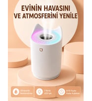 Hava Nemlendirici Buhar Makinesi Aromaterapi LED Işıklı Oda Nemlendirici