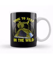 Cute Time To Test Yourself In The Wild Tent Outdoor Camping Kupa Bardak Porselen