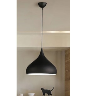 Rys Retro Metal Dekoratif Rustik Kafe Mutfak Aydınlatma  Siyah Tekli Sarkıt Avize Çap:43 cm