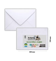 Zarf 13x18 Davetiye Zarfı Beyaz 50'li 1 Paket Artlantis Beyaz Davetiye Zarfı 13*18 50'li 1 Paket