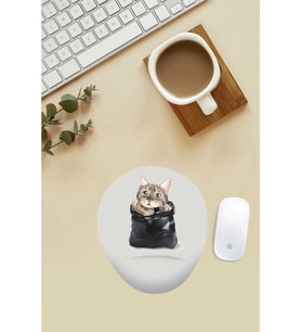 Masum Kedi Desenli Bilek Destekli Mouse Pad