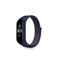 Mi Band 4 Hasırlı Cırtcırtlı Kordon - Lacivert-Mor