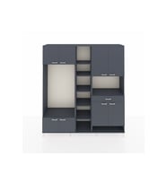 Hyperion Dolap 12 Raflı Tek Çekmeceli 8 Kapaklı 220x44x243 Antrasit-Antrasit/Antrasit