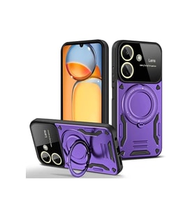 Newface Xiaomi Redmi 13C Kılıf Joy Lens Standlı Kapak - Mor