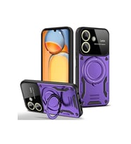 Newface Xiaomi Redmi 13C Kılıf Joy Lens Standlı Kapak - Mor