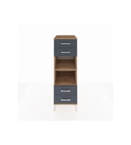 Kronos Dolap 2 Raflı 4 Çekmeceli 44x59x134 Çam-Antrasit