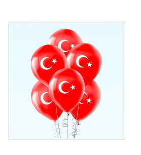 Ay Yıldız Baskılı Latex Balon 10 Adet