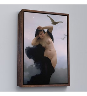 Çerçeveli William-Adolphe Bouguereau The Night Duvar Tablosu (Kahverengi)