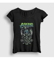 Presmono Kadın Siyah Crow Asking Alexandria T-Shirt 377678tt