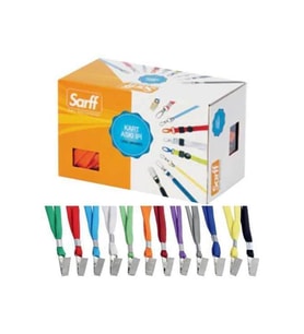 Sarff Kart Askı İpi Metal Klipsli Mavi 50 Li (1 Paket 50 Adet)