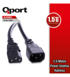 QPORT Q-POWU 1.5 METRE POWER UZATMA KABLOSU