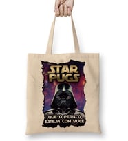 Star Pugs Köpek Bez Çanta Uzun Saplı