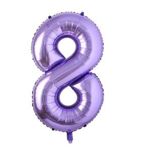 Mor Renk 8 Rakam Folyo Balon 100 cm