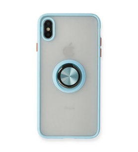 Apple İphone X Kılıf Montreal Yüzüklü Silikon Kapak - Buz Mavi