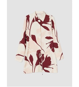 LCW EVERYDAY Bordo Çiçekli Kadın Gömlek Tunik
