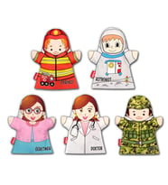 5 Parça Tox Meslekler El Kukla Set , Eğitici Oyuncak