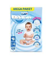 Mega Paket Bebek Bezi 4 Beden 7-14 Kg 128 Adet