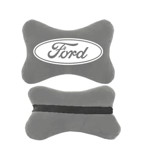 Ford Logolu Gri Ortopedik Oto Boyun Yastığı  Koltuk Yastığı  Boyun Yastığı  Papyon Yastık  2 Adet