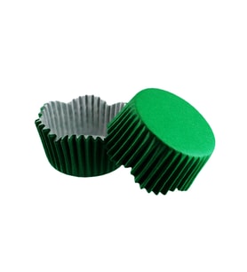 Cupcake Kalıbı Pet Kapsül Dalgalı Kek Kalıbı 65X38 MM (100 Adet)  Yeşil