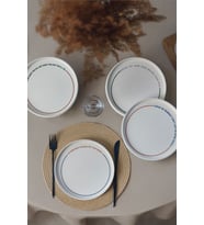 Keramika Motto Line Stackable Pasta Tabağı 21 Cm 4 Adet  22645-22731-35-36 (Beyaz)