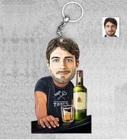 Kişiye Özel Barmen Erkek Ahşap Anahtarlık-1