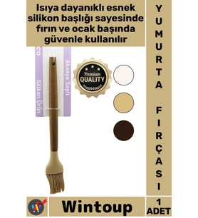 #Fırça Isıya Dayanıklı Mutfak 27 Cm Ahşap Akasya Saplı Yağ Fırçası Renkli Silikon Yumurta Fırçası