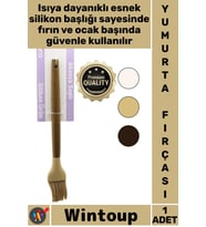 #Fırça Isıya Dayanıklı Mutfak 27 Cm Ahşap Akasya Saplı Yağ Fırçası Renkli Silikon Yumurta Fırçası