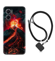 Xiaomi Redmi Note 11E Kılıf Silikon Boyun Askılı İpli Desenli Silikon Yanardağ 1611