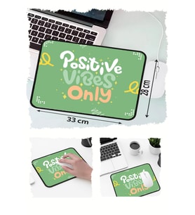 Vibes Only Tasarımlı 33x28 Cm Mousepad Kaymaz Taban Rahat Konforlu Mouse Pad