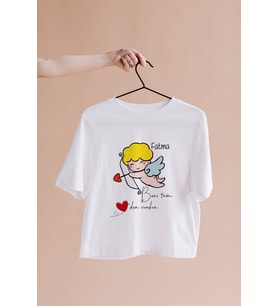Eros Beni Tam Kalbimden Vurdun Tasarımlı Tişört Kişiye Özel ( Unisex - Büyük - Çocuk )