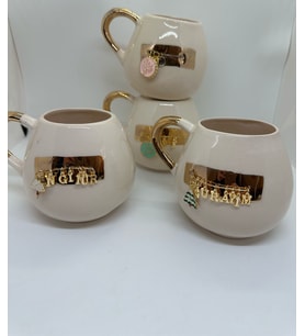 SAF ALTIN İŞLEMELİ  KUPA