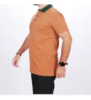 Polo Yaka Tshirt Kahve-Yeşil Yakalı (Renksiz)