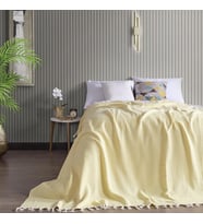 Miabella Home Çift Kişilik Damla Desen Pike - Yatak Örtüsü (Sarı)