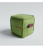 Dekoratif Kare Puf Orta Sehpa Ayak Uzatma Puf 40x40x42 Cm Puffymod (Yeşil)