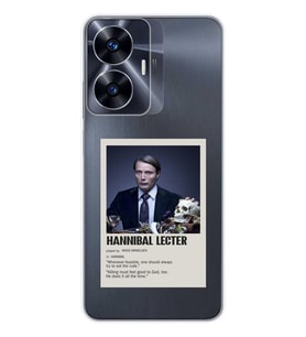 Realme C55 Uyumlu Hannibal Lecter Minimalist Poster Desenli Şeffaf Telefon Kılıfı