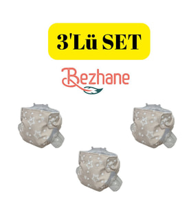 BEZHANE Baby Yıkanabilir Bebek Bezi Cepli Yıldızlı Kapiçino (15kg-25kg)3 Numara 3'LÜ SET (Çok Renkli)