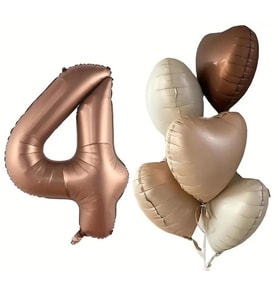 Karamel Kalpli 4 Yaş Folyo Balon Set