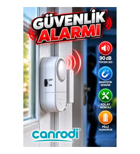 Kapı ve Pencere Güvenlik Alarmı 90 dB Manyetik Sensörlü Taşınabilir