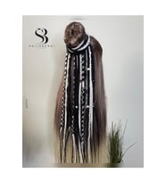 Rasta Mix Afrika Örgü Toka 25'li 50cm - Siyah & Beyaz (Taraftar)