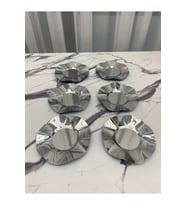 Şık 6'lı Gümüş Dalga Desenli Paslanmaz Metal Çay Tabağı Seti