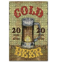 Cakapuzzle Vintage Soğuk Bira Her Gün 20 Sent Puzzle Yapboz MDF (Ahşap) (120 Parça)