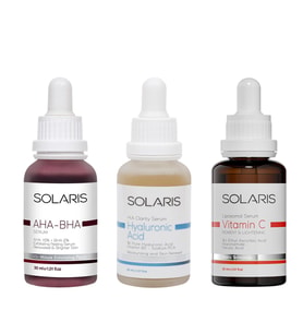 Solaris Cilt Tonu Eşitleyici Aha %10 + Bha %2 Serum ve Hyaluronik Asit Serum ve Leke Karşıtı C Vitamin Serum