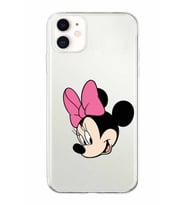 Apple iPhone 11 Uyumlu Kapak Minnie Mouse Tasarımlı Şeffaf Silikon Kılıf