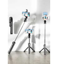 Northcity Tripod Kablosuz Bluetooth Bağlantılı Selfie Çubuğu 360 Derece Dönebilen - Kablosuz Selfie Çubuğu