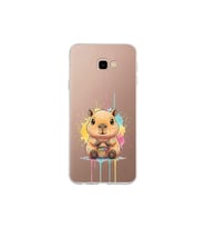 Samsung Galaxy J4+ Plus ile Uyumlu Splash Kapibara Tasarımlı Şeffaf Silikon Kılıf
