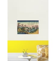 Ando Hiroshige - Koganei Köprüsü'nde Akşam Glow Tablo Ahşap Poster Dekoratif